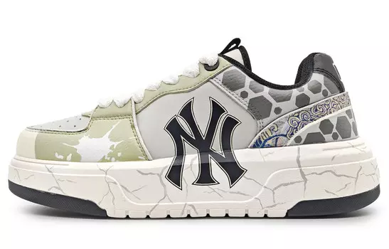 Кроссовки MLB Chunky Liner Skateboarding Shoes Unisex Low-top Gray, зеленый