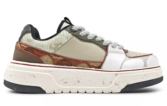 Кроссовки MLB Chunky Liner Skateboarding Shoes Unisex Low-top Brown, темно-зеленый