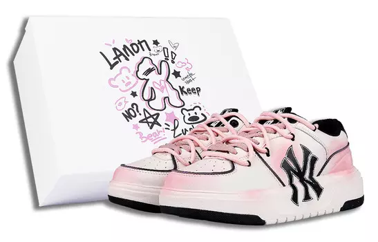 Кроссовки MLB Chunky Liner Skateboarding Shoes Unisex Low-top Pink/white, белый