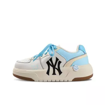 Кроссовки MLB Chunky Liner Skateboarding Shoes Women's Low-top White / Blue, голубой