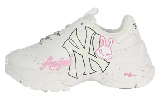 Кроссовки MLB Chunky Sneakers Unisex Low-top White/pink/black, белый