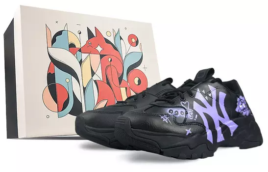 Кроссовки MLB Chunky Sneakers Unisex Low-top Purple, черный