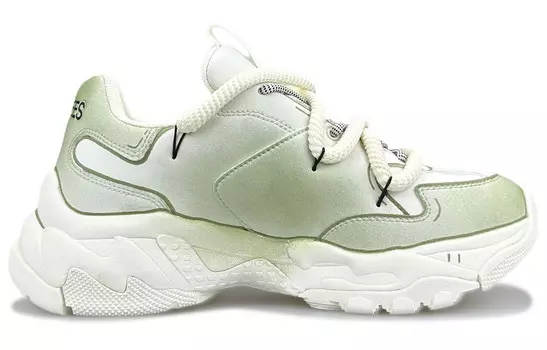 Кроссовки MLB Chunky Sneakers Unisex Low-top White/green/cyan, бирюзовый