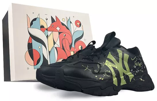 Кроссовки MLB Chunky Sneakers Unisex Low-top Green, черный