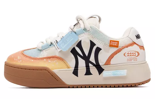 Кроссовки MLB Chunky Wide Skateboarding Shoes Unisex Low-top Beige/orange/blue, бежевый/оранжевый