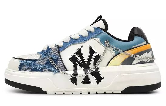 Кроссовки MLB New York Yankees Skateboarding Shoes Unisex Low-top White, синий/белый