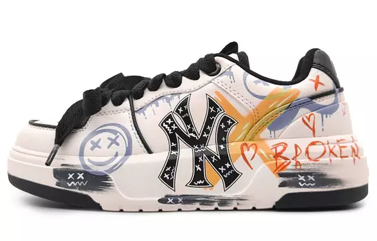 Кроссовки MLB New York Yankees Skateboarding Shoes Unisex Low-top Green/Blue/Orange, желтый/фиолетовый/белый