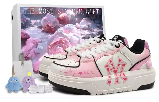 Кроссовки MLB New York Yankees Skateboarding Shoes Unisex Low-top White, розовый