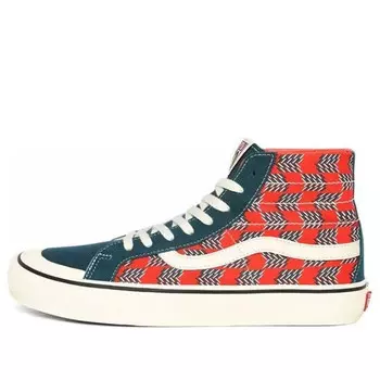 Кроссовки mod checkerboard sk8-hi 138 decon sf 'red blue' Vans, красный