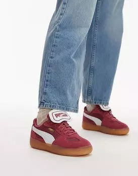Кроссовки Moda Tongue Palermo бордового и белого цвета Puma