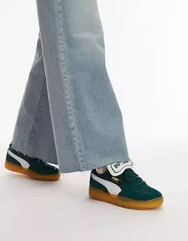 Кроссовки Moda Tongue Palermo темно-зеленого и белого цвета Puma