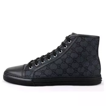 Кроссовки monogram high top sneakers 'black' Gucci, серый