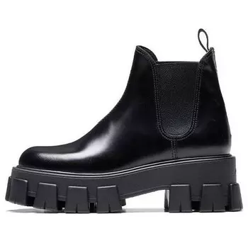 Кроссовки monolith brushed leather chelsea boots 'black' Prada, черный
