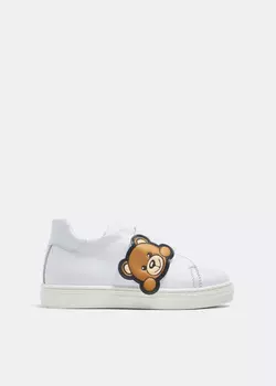 Кроссовки Moschino Teddy Patch Velcro-Strap, белый