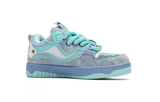 Кроссовки MR.PESIN Skateboarding Shoes Unisex Low-top Cyan, голубой