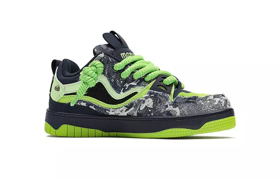 Кроссовки MR.PESIN Skateboarding Shoes Unisex Low-top Eveblue/Techgreen/Iolite, зеленый
