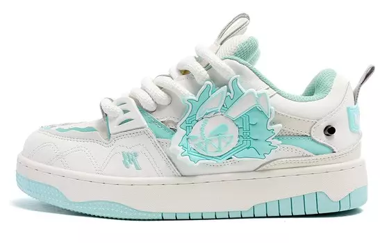 Кроссовки MR.PESIN Skateboarding Shoes Unisex Low-top White, голубой