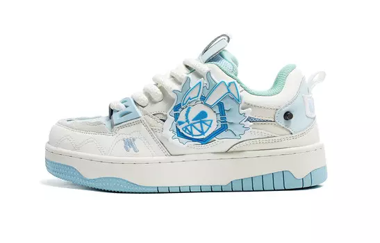 Кроссовки MR.PESIN Skateboarding Shoes Unisex Low-top Blue, синий/белый