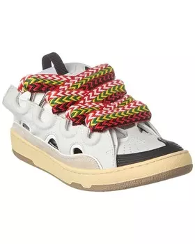 Кроссовки-мюли из кожи и сетки LANVIN Curb, синий