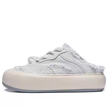 Кроссовки мюли на платформе с пуховиком Li-Ning, серый
