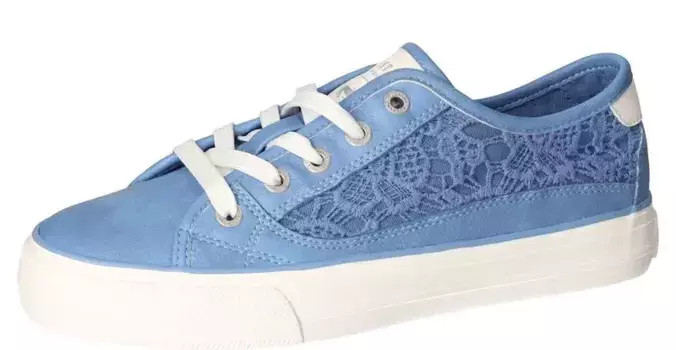 Кроссовки Mustang Shoes, повседневная обувь, полуботинки, туфли на шнуровке с боковой вставкой крючком, голубой