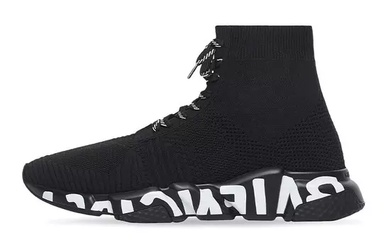 Кроссовки мужские Balenciaga Speed Lace Up Graffiti, черный