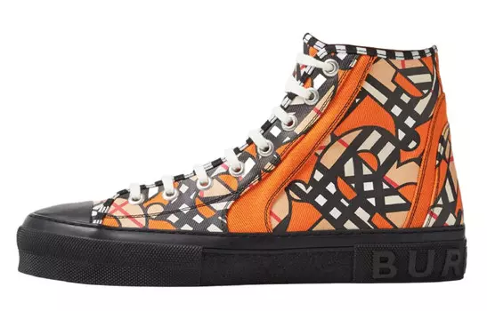 Кроссовки мужские Burberry High-Top, оранжевый / черный