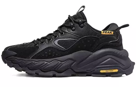 Кроссовки мужские Chunky с низким верхом, черные/оранжево-желтые Peak