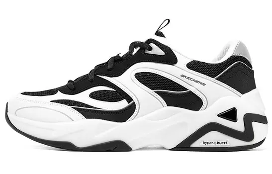 Кроссовки мужские D"LITES HYPER BURST Chunky с низким верхом черного/белого цвета Skechers