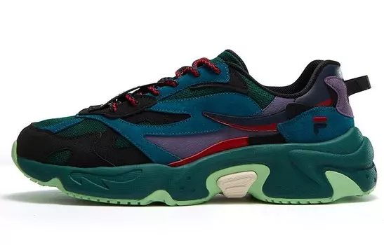 Кроссовки мужские Facetasm X RACCOON X FACETASM Chunky с низким верхом черного/зеленого/бежевого/фиолетового/красного цвета Fila Fusion