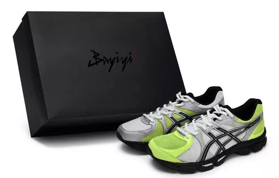 Кроссовки мужские Gel-Exalt 2 с низким верхом, черные/серебристые/желтые Asics