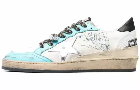 Кроссовки мужские Golden Goose Ball Star, белый / голубой