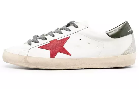 Кроссовки мужские Golden Goose Super-Star, белый / красный / серый