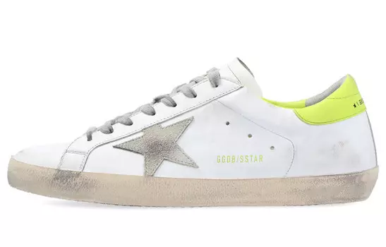 Кроссовки мужские Golden Goose Super-Star, белый / салатовый