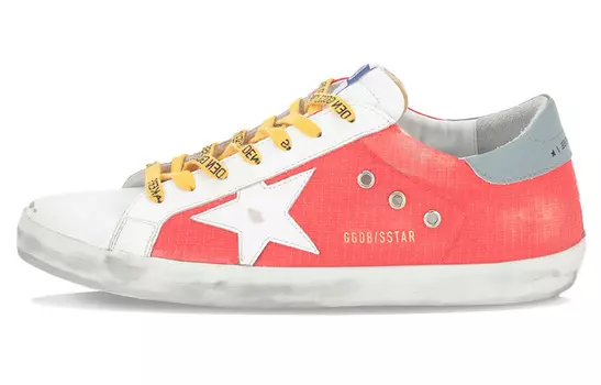 Кроссовки мужские Golden Goose Super-Star с низким верхом, белый / красный