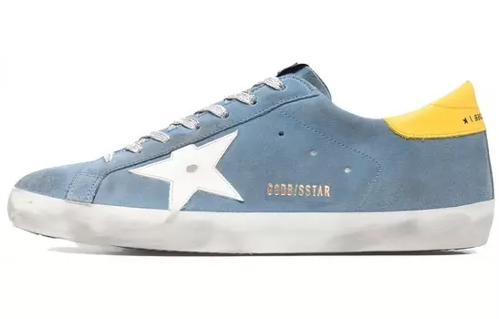 Кроссовки мужские Golden Goose Super-Star, синий / белый / желтый