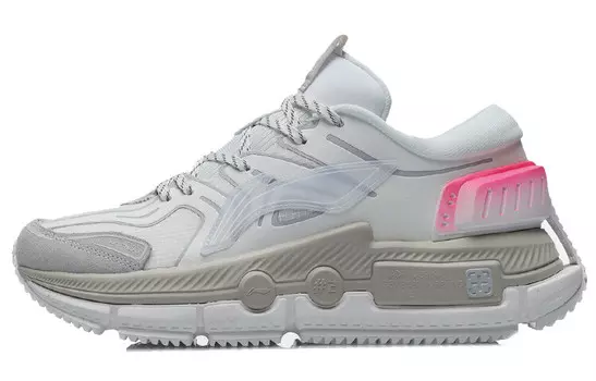 Кроссовки мужские Kuafu с низким верхом, белые/серые/розовые Lining