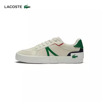 Кроссовки мужские Lacoste на шнуровке, белый / зеленый
