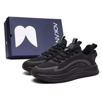 Кроссовки мужские Lifestyle Shoes Men Low-Top Aokang, цвет Black Gray [Standard Sports Shoe Size]