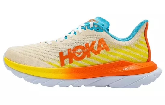 Кроссовки мужские Mach 5 с низким верхом бежевые/желтые/синие Hoka One One