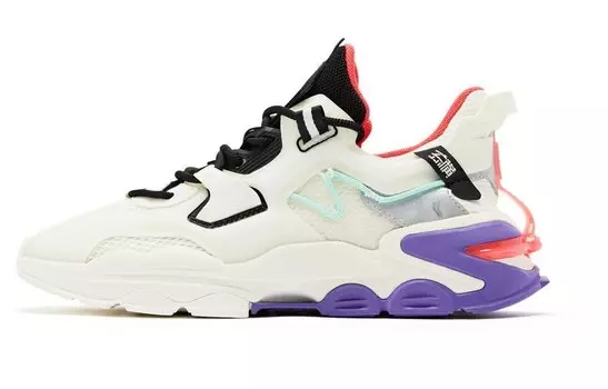 Кроссовки мужские массивные низкие белый/черный Qiaodan