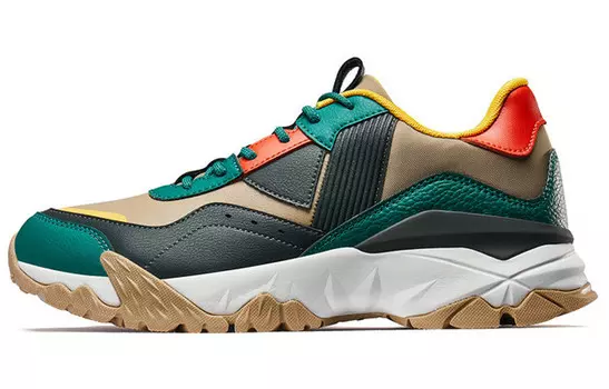 Кроссовки мужские массивные низкие бежевые/зеленые Xtep