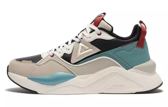 Кроссовки мужские массивные низкие черные/зеленые Peak