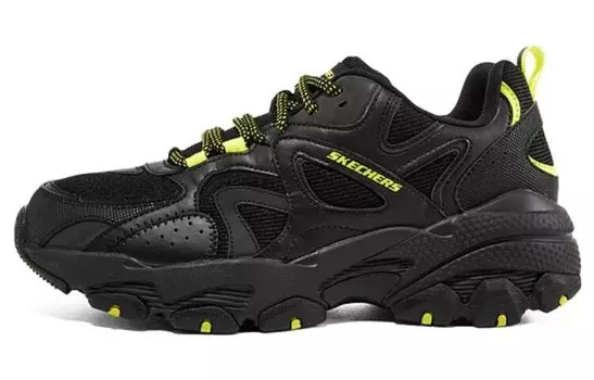 Кроссовки мужские массивные низкие черные желтые Skechers