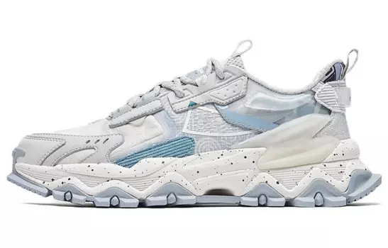 Кроссовки мужские массивные Shanhai Collection Low-top Pigeon Grey / Light Grey Blue / Peacock Blue Xtep