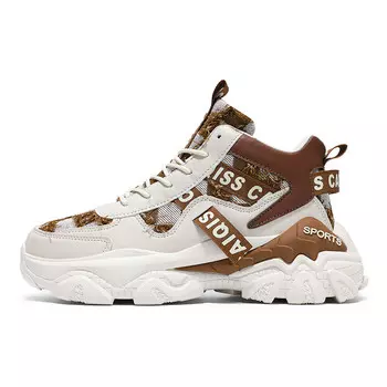 Кроссовки мужские массивные высокие Tonybear, бежевый/коричневый