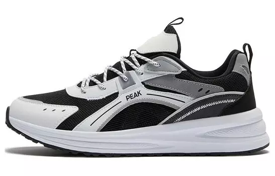 Кроссовки мужские низкие белые/черные Peak