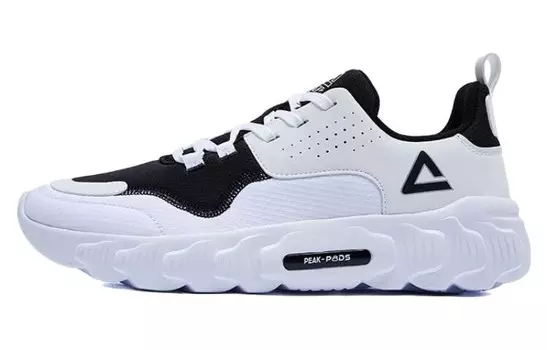 Кроссовки мужские низкие белые/черные Peak