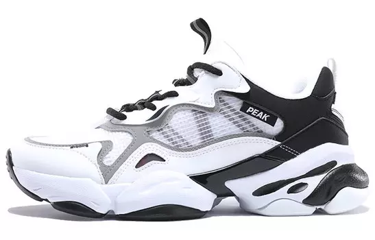 Кроссовки мужские низкие белые/черные Peak