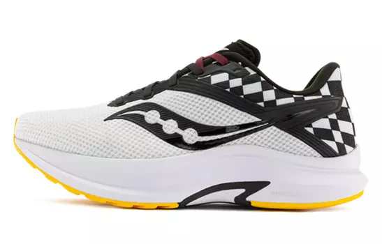 Кроссовки мужские низкие белые/черные/желтые Saucony